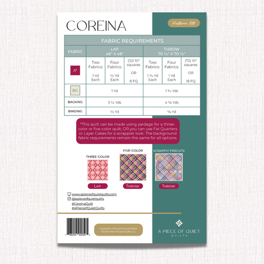 Coreina Quilt Pattern (Print)