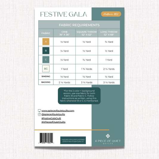 Festive Gala Quilt Pattern (Print)