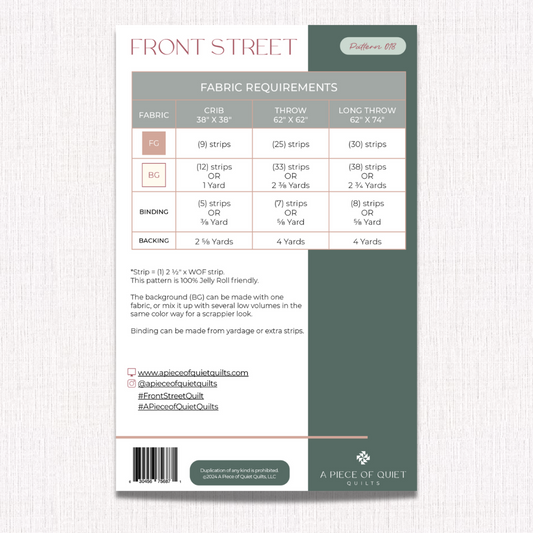 Front Street Quilt Pattern (Package of 3)