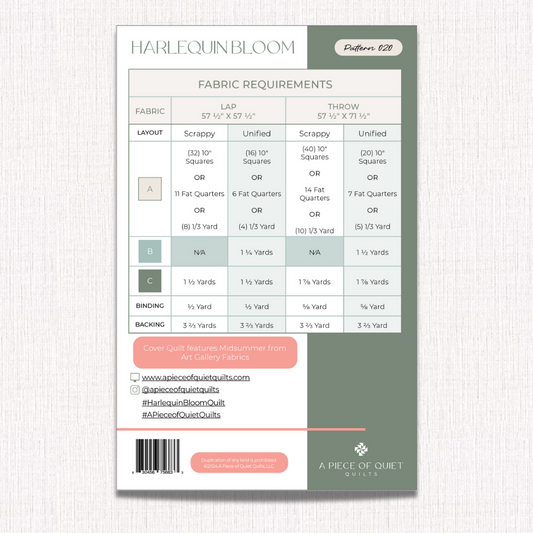 Harlequin Bloom Quilt Pattern (Print)