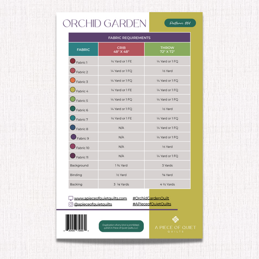 Orchid Garden Quilt Pattern (Print)