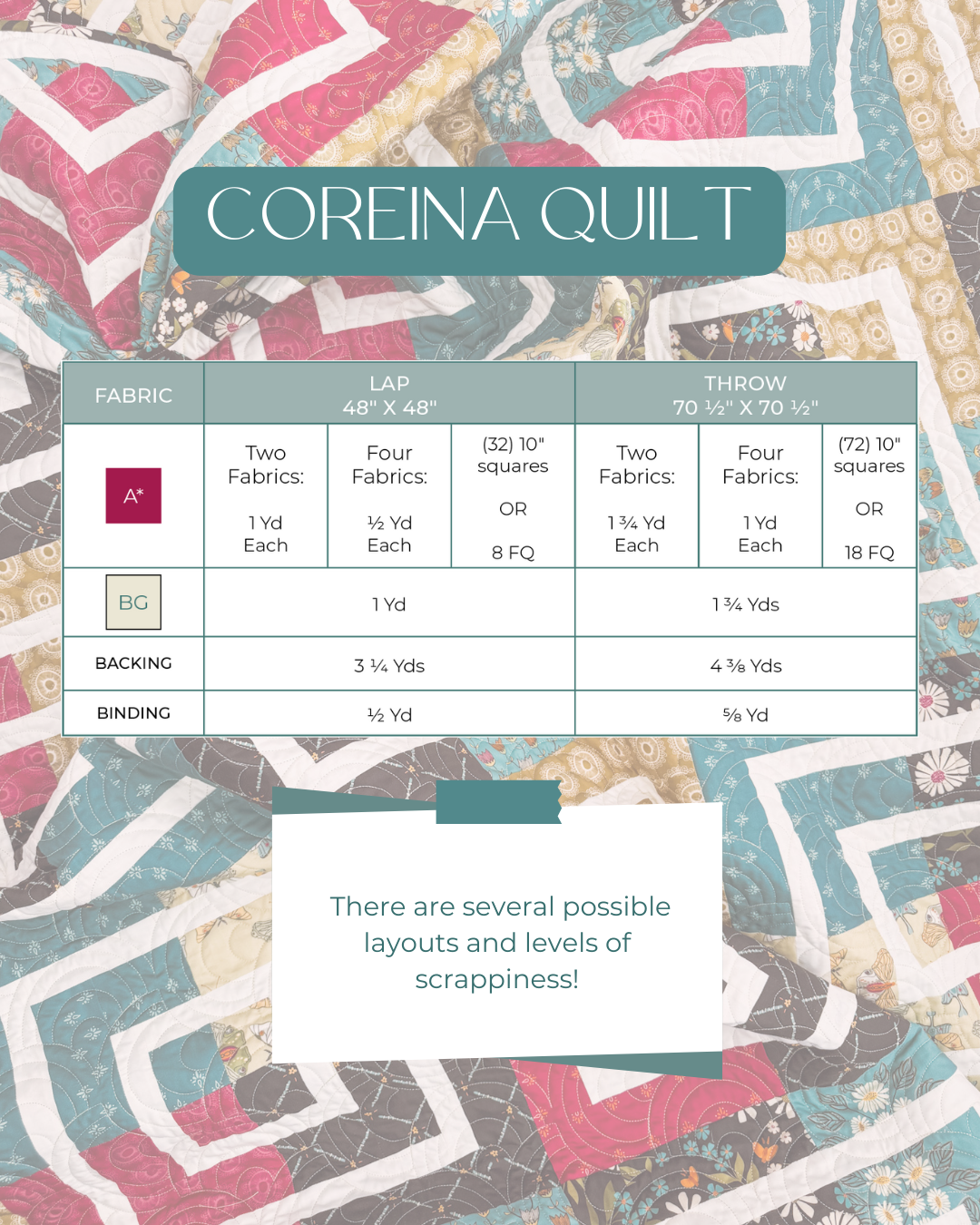 Coreina Quilt Pattern (PDF)