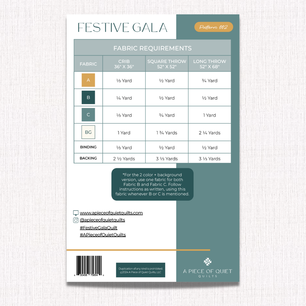 Festive Gala Quilt Pattern (Print)