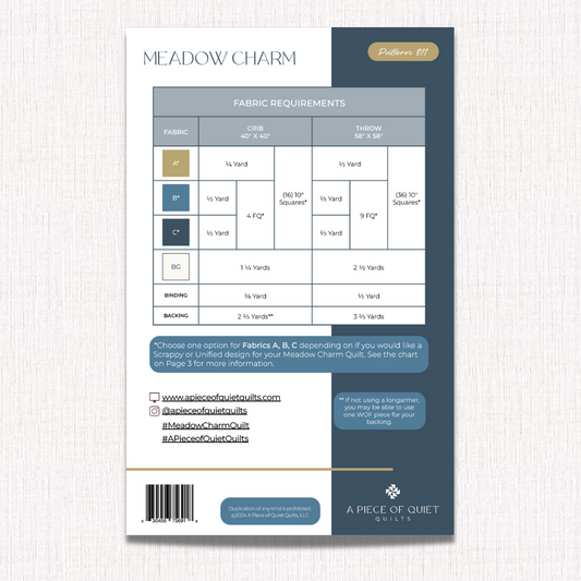 Meadow Charm Quilt Pattern (Print)