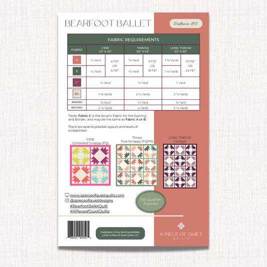 Bearfoot Ballet Quilt Pattern (Print)