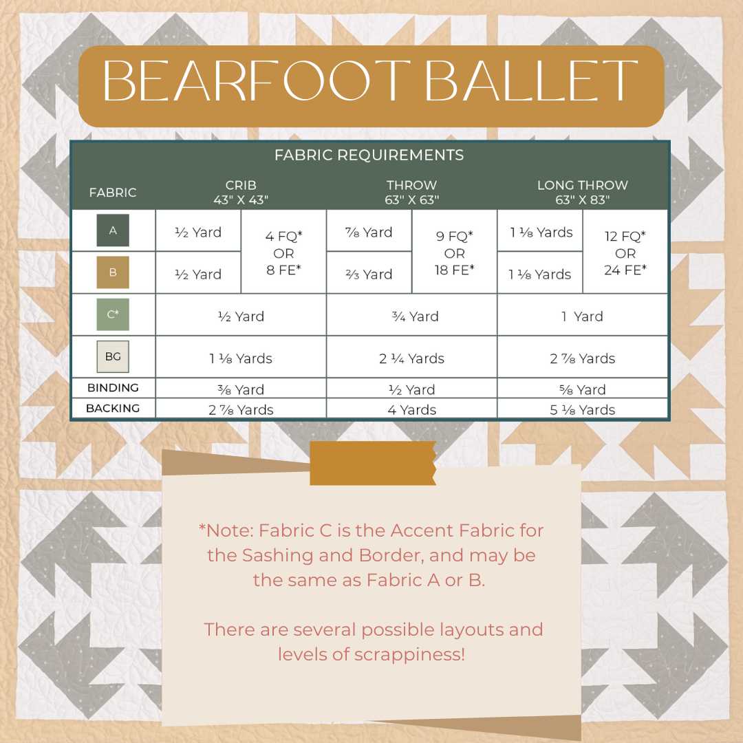 Bearfoot Ballet Quilt Pattern (PDF)