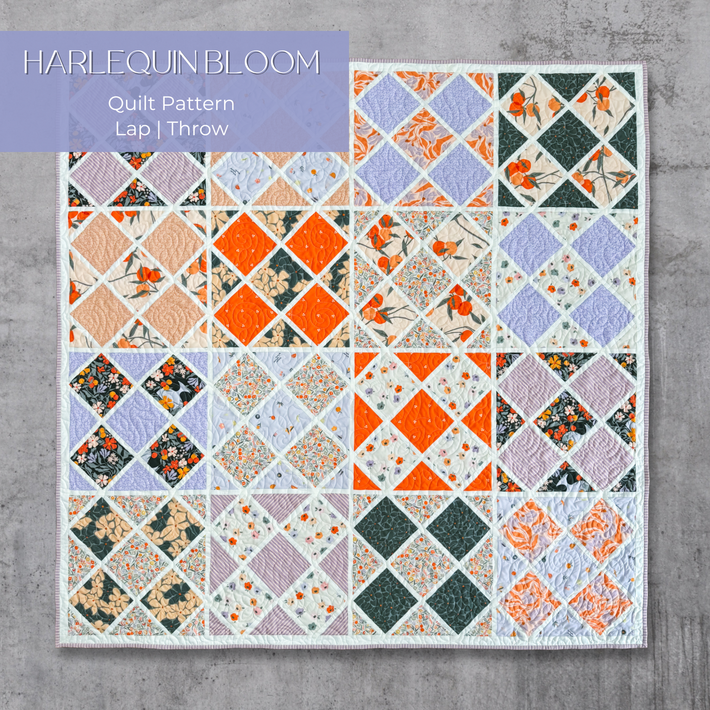Harlequin Bloom Quilt Pattern (PDF)